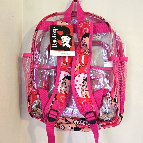 🍒🍒 Betty Boop Clear Pink Backpack - Picture 5 of 9